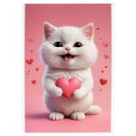 Блокнот 40 л А6 клетка скоба "Котенок с сердечком"