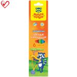 Карандаши 06цв., цветные Мульти-Пульти "Енот в саванне", утолщ., заточен., картон, европ.,с точилкой