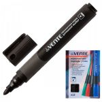 Маркер перманентный deVente черный, 4 мм., пулевидный наконечник, каучуковые вставки