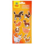 Наклейки объемные Мульти-Пульти "Звери на ферме", 10*22см, 8 наклеек, инд. уп., европодвес PS_39799