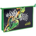 Папка для тетрадей 1 отделение, А4, ArtSpace "Graffiti", ламинированный картон, фольга, на молнии ПМ