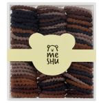 Резинки для волос MESHU, тонкие, темные ассорти, по 10шт.,