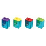 Точилка пластиковая ArtSpace "Case", 1 отверстие, с контейнером, ассорти SR_44527