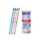 Карандаш простой с ластиком HB BRAUBERG «PASTEL» трехгранный