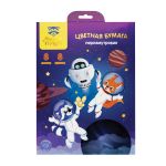 Цветная бумага А4, Мульти-Пульти, 8л., 8цв., перламутровая, в папке, "Енот в космосе" БЦп8-8_44862