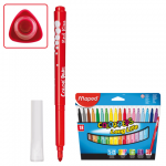 Фломастеры MAPED"Color peps",18 цв,ультрасмываемые,трехгранные,вент.колпачек