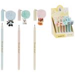 Ручка гелевая стираемая MESHU "Fluffy Friends" синяя, 0,5мм, корпус ассорти, с топпером MS_60928