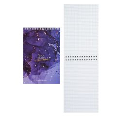 Блокнот 40 л А5 клетка спираль "Мрамор"/50
