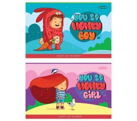 Альбом для рисования 16 л А4 ArtSpace "Рисунки. Boy and girl" скоба/10/100