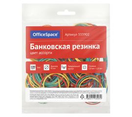 Банковская резинка 100 г цветная диаметр 40 мм OfficeSpace