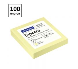 Блок для записи клейкий 50*50мм OfficeSpace 100л, желтый