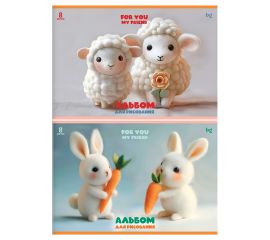 Альбом для рисования 08л., А4, на скрепке BG "Мягкие игрушки", эконом АР4ск8 08580