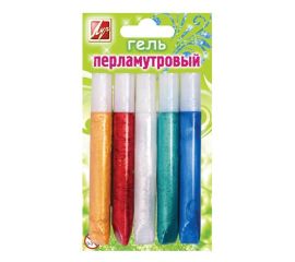 Гель-клей ЛУЧ,с блестками перламутровый,5 цв.