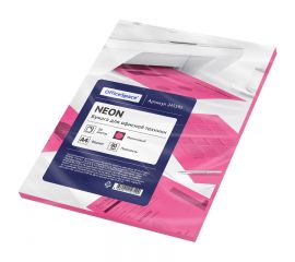 Бумага цветная OfficeSpace neon А4, 80г/м2, 50л. (малиновый) 245195