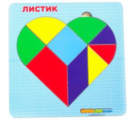 Игра-головоломка Woodlandtoys "Танграм 2.0. Листик"