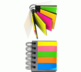 Закладки самоклеящиеся 50х15 мм, 5х25 л и 51х76 мм 4х25 л неоновые цвета