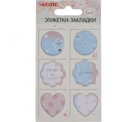 Закладки бумажные 25х25 мм 6 л. по 20 л Flowers deVente