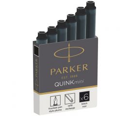 Картриджи чернильные Parker "Cartridge Quink Mini" черные, 6шт., картонная коробка 1950407