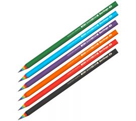 Карандаш ч/г Berlingo "Rainbow" HB, из переработанной бумаги, радужное сечение, круглый, заточен., а