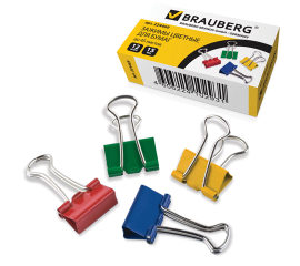 Клип для бумаг 19 мм, цветной
