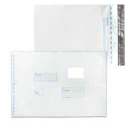 Конверт-пакет 360х500мм "Кому-Куда" из полиэтилена,отрывн.лента, на 500л.