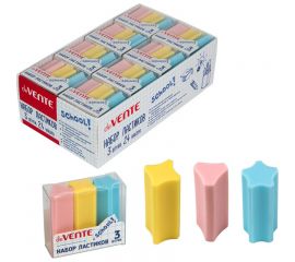 Набор ластиков deVENTE "School" 3шт., разные формы, пласт.коробка