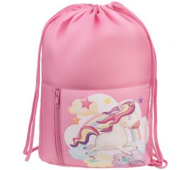 Мешок для обуви 1 отделение Мульти-Пульти "Unicorn", 340*420мм, карман на молнии, розовый МО_45945