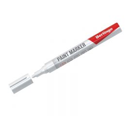 Маркер-краска  белый  4мм., BERLINGO