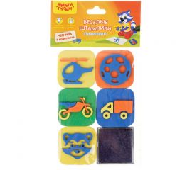 Набор штампиков для творчества Мульти-Пульти "Транспорт", EVA, 5шт., с чернилами