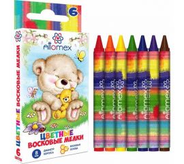 Мелки восковые 6 цветов Attomex