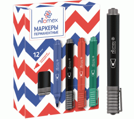 Маркер перманентный круглый черный 3 мм Attomex