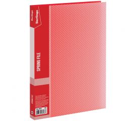 Папка c пружинным скоросшивателем Berlingo "Diamond", 17мм, 700мкм, п/прозрачная красная