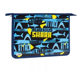 Папка для тетрадей 2 отделения А4 ArtSpace "Shark", пластик, на молнии ПТ-83-2_42219