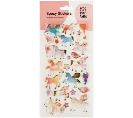 Наклейки эпоксидные MESHU "Rainbow unicorns", 22*10см MS_36640