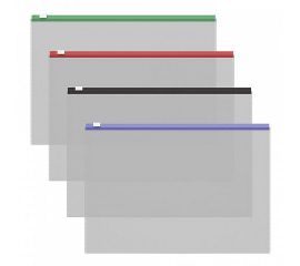 Папка на молнии ZIP A4 ErichKrause Fizzy Clear прозрачная ассорти