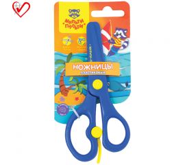 Ножницы детские пластиковые Мульти-Пульти "Приключения Енота" 13,5см, с усилителем, европодвес MS_15