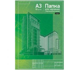 Папка для черчения А3 СПЕЙС (160г/м2) с вертикальной рамкой 10 листов