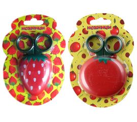 Ножницы 9 см deVENTE. Овощи и Фрукты для детей в магнитном защитном футляре