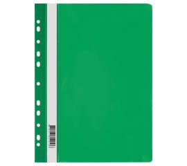 Папка-скоросшиватель пластик. перф. СТАММ А4, 120мкм, зеленая с прозр. верхом ММ-30727