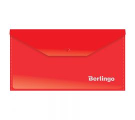 Папка-конверт на кнопке Berlingo, C6, 180 мкм, красная