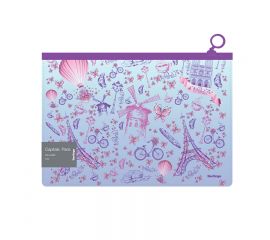 Папка-конверт на молнии Berlingo "Capitals. Paris", 180мкм, с рисунком ZBn_A4401