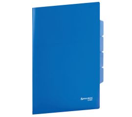 Папка-уголок с 3 отделениями, жесткая, BRAUBERG, синяя, 0,15 мм