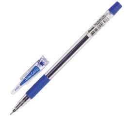 Ручка гелевая с грипом PENTEL (Япония), СИНЯЯ, корпус прозрачный, узел 0,5 мм, линия письма 0,25 мм