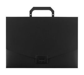 Портфель пластиковый STAFF А4 (320х225х36 мм), без отделений, черный, 229241