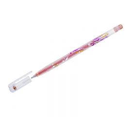 Ручка гелевая Crown "Glitter Metal Jell" оранжевый с блестками, 1,0мм MTJ-500GLS(D)