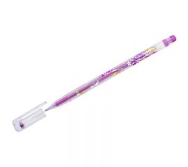 Ручка гелевая Crown "Glitter Metal Jell"  розовая с блестками, 1,0мм MTJ-500GLS(D)