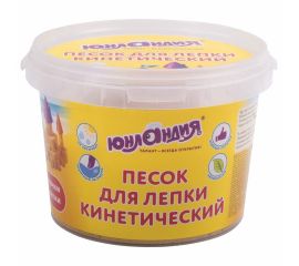Песок для лепки кинетический ЮНЛАНДИЯ, желтый, 500 г, 2 формочки, ведерко