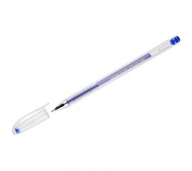 Ручка гелевая CROWN синяя, толщина письма 0,5