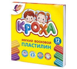 Пластилин ЛУЧ "КРОХА" 12 цв. со стеком, мягкий