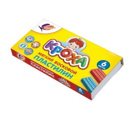 Пластилин ЛУЧ "КРОХА" 6цв.со стеком, мягкий